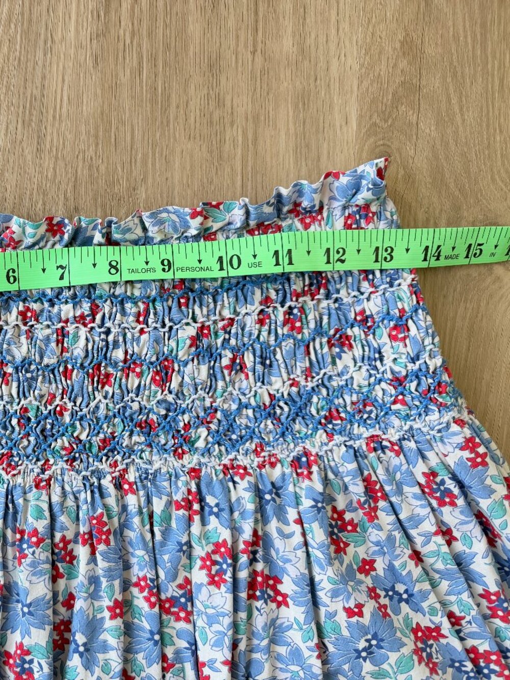 Sea New York Blue Floral A-Line Skirt with Red and Green Accents - Picture 4 of 7